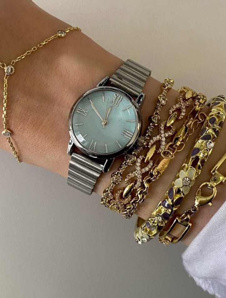 Sedef Kadranlı Vintage Çelik Kordon Kadın Saat