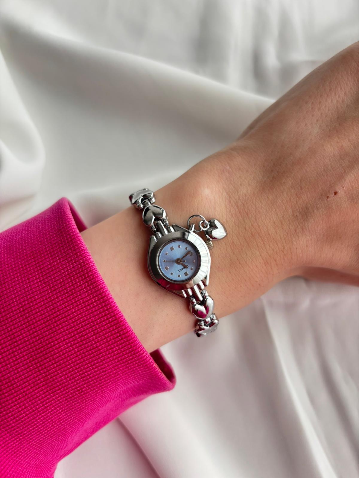 Kalp Tasarım Charmlı Saat