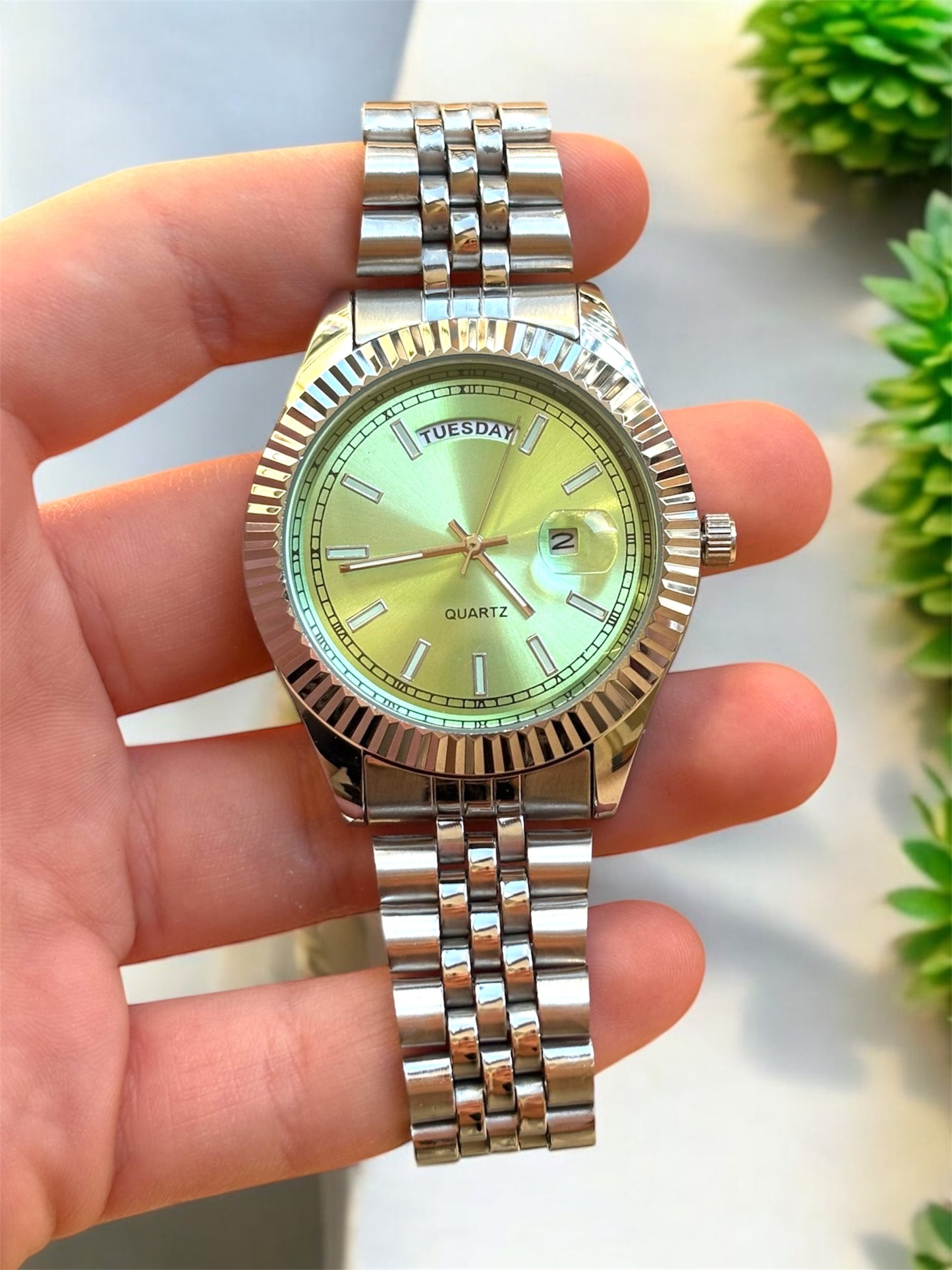 Çizgili Model Çelik Kordon Erkek Saat