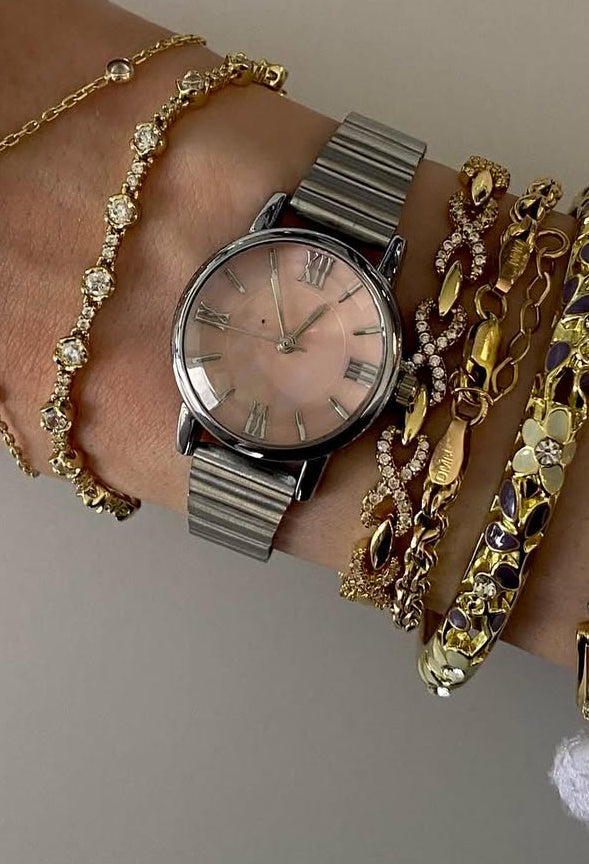 Sedef Kadranlı Vintage Çelik Kordon Kadın Saat