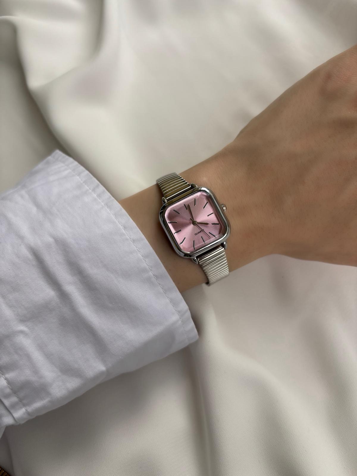 Vintage Kare Kasa Yeni Çelik Kordon Kadın Saat