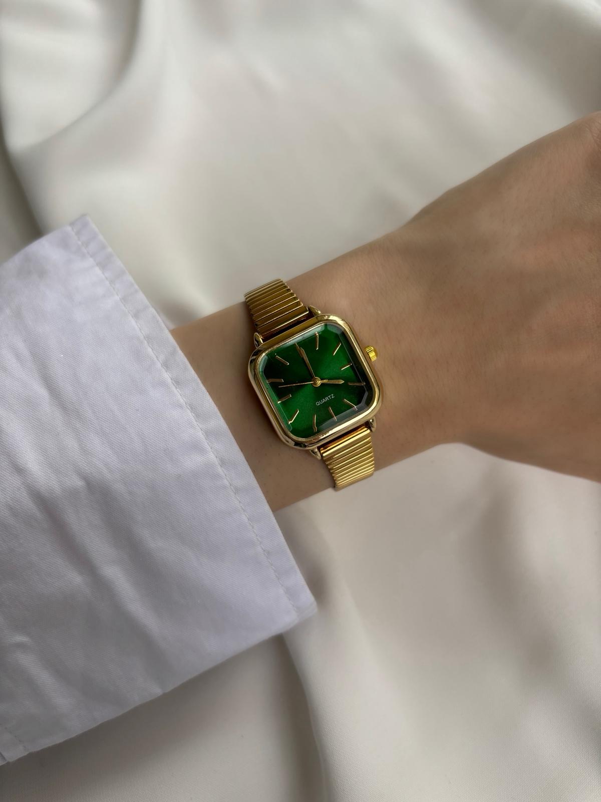 Vintage Kare Kasa Yeni Çelik Kordon Kadın Saat