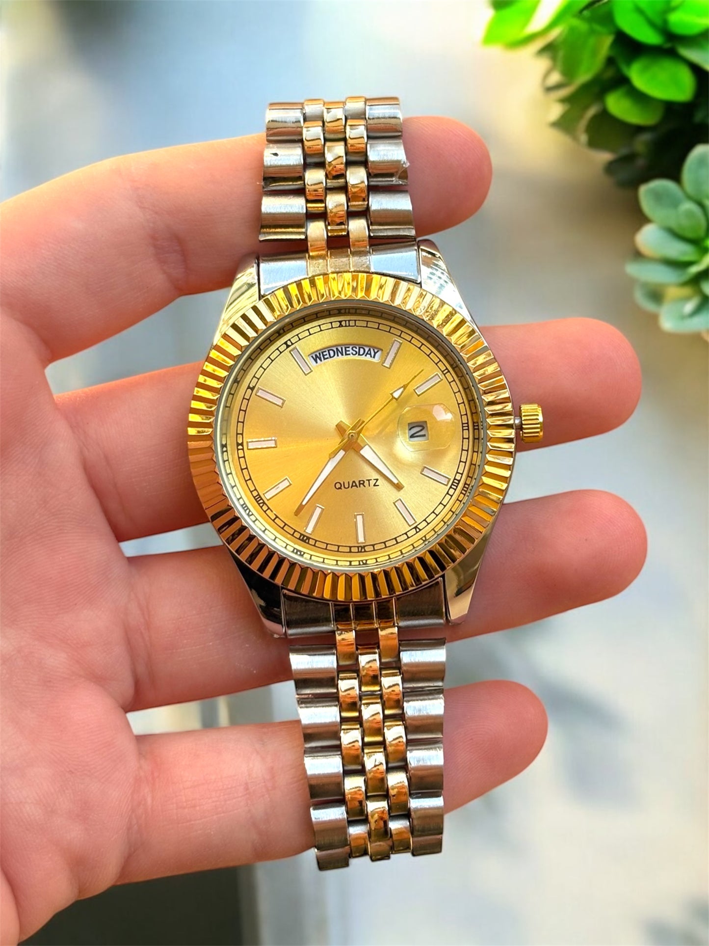 Çizgili Model Çelik Kordon Erkek Saat