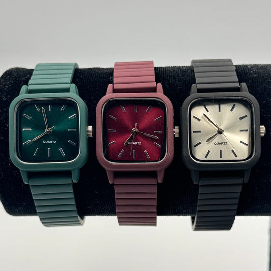 Minimal Kare Colors Saat
